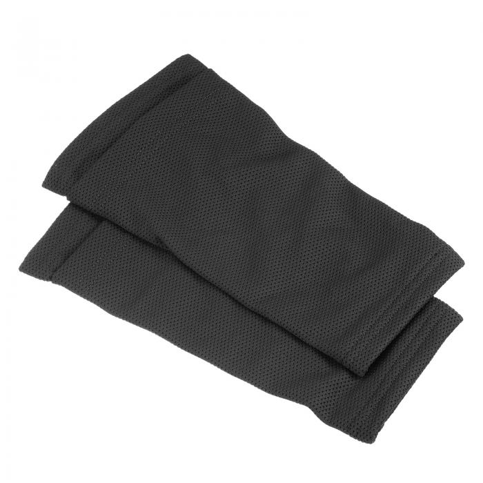 PATIKIL Lサイズ サッカーシンガードソックス 2個 通気性 スリーブ ランニング用 ブラック