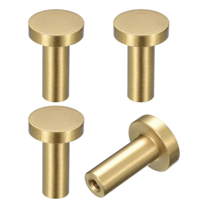 装飾用壁フック 4個セット - 真鍮無垢材製の玄関用コートフック バスルーム クロークルーム ワードローブ シューキャビネット用の壁掛けフック(20mm x 3...