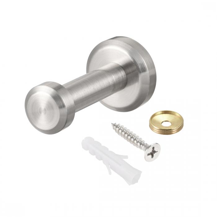 ウォールフック ローブタオルフック 壁掛けコートフック ハンガーブラシ シルバートーン