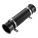 ACROPIX ユニバーサルカーエアダクトホース 冷気ターボインテークパイプ 自動車 76 mm 1個 ブラック