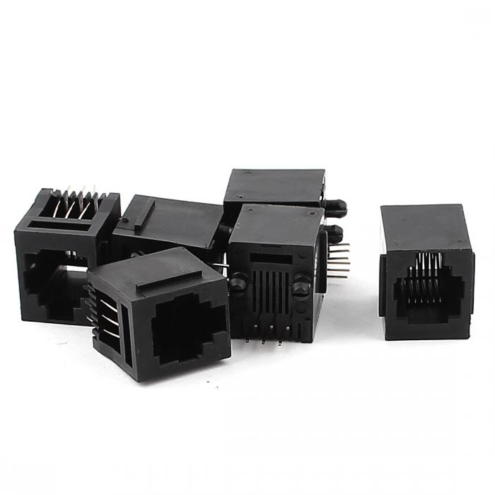 モジュラーコネクタ 電話モジュラー PCB ジャック RJ11 6P6C ソケット コネクター プラグ 6本いり