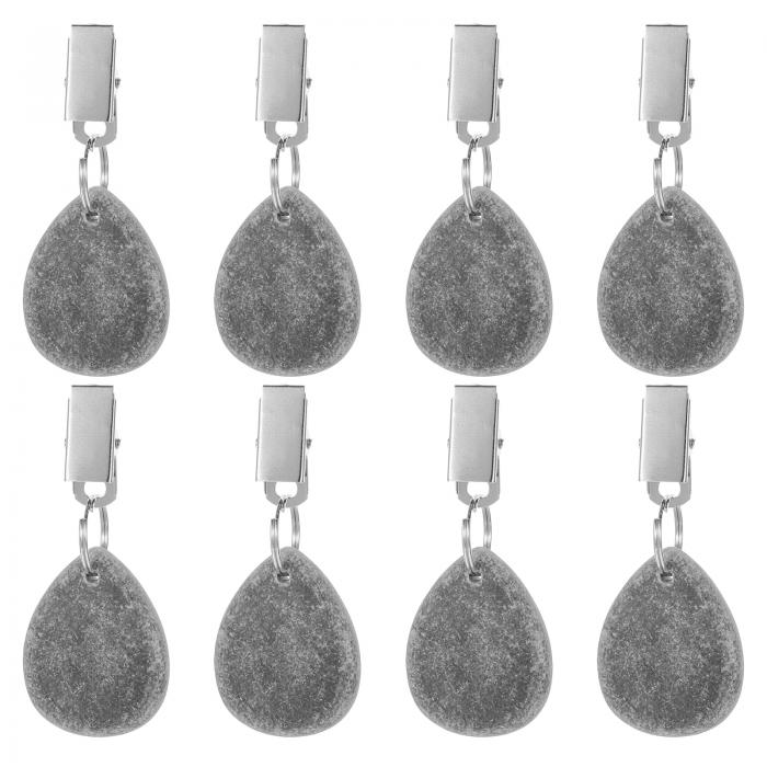 テーブルクロスの重み 金属クリップ付き 8個 大理石のテーブルクロスペンダント 水滴型テーブルクロス..