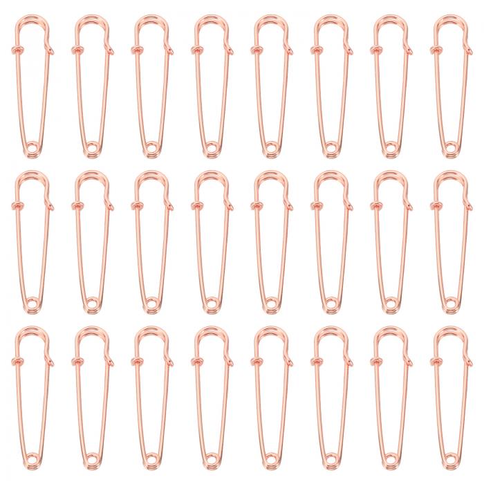 大型安全ピン 50mm / 2" メタルジャイアント裁縫安全ピン クリップ 女性用衣類 ドレス パンツ スカート ウエスト ローズ金 32個入り