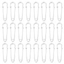 大型安全ピン 64mm / 2.52" メタルジャイアント縫製安全ピン クリップ 女性用衣類 ドレス パンツ スカート ウエスト 24個入り シルバートーン