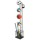 バスケットボールラック 5段 スポーツ器具 収納オーガナイザー バスケット フック バレーボール フットボール バスケットボール バドミントン