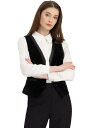Allegra K ベスト レトロ チョッキ Vネック ノースリーブ ベルベット レーサーバック レディース ブラック XS(4)