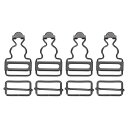 オーバーオールバックル 4セット レトロメタルサスペンダー交換バックル 25mm(1インチ) 内幅 ズボン 棉ジャケット ジーンズ用 ガンブラック