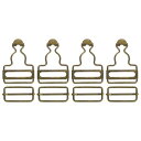 オーバーオールバックル 4セット レトロメタルサスペンダー交換バックル32mm(1-1/4インチ)内幅 ズボン 棉ジャケット ジーンズ用 ブロンズトーン
