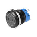 X AUTOHAUX 22mm内部瞬間接触式金属ラウンドスタートボタンSPST 1NO AC 12-24V 車用 赤色ライト