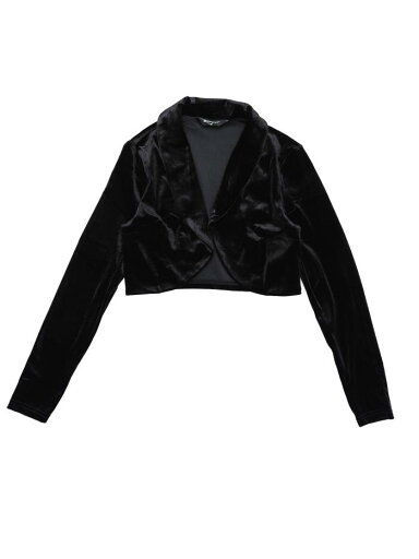 Allegra K ボレロ クロップ カーディガン エレガント カクテル オープンフロント ベルベット レディース ブラック XS Allegra K ボレロ クロップ カーディガン エレガント カクテル オープンフロント ベルベット レディース ブラック XS