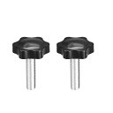 Clamping Screw Knob , 48mm Dia Plum Hex Shaped Grips Star Knob M10 × 40mm Male T...
