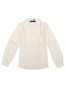 Allegra K ブラウス レディース 長袖 シフオンブラウス 丸襟 可愛い シャツ オフィス カジュアル トップス 着痩せ おしゃれ 通勤 OL ベージュ S