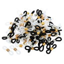 PATIKIL メガネチェーンコネクタ 100個 調整可能 滑り止め シリコーンゴム ストラップホルダー チェーンエンドループ レディース メンズ メガネ サン...