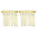 VOCOSTE 滑り止めヘアサイドコームアクサセリー メタル ゴールドトーン ヘアサイドコーム 保持ヘアクリップ 4cm 2個入り