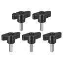 5個セット クランピングスクリューノブ M6 x 20mm 炭素鋼 T字型サムスクリューハンドル クイックリリースハンドタイトニングノブ交換用