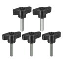 5個セット クランピングスクリューノブ M6 x 30mm 炭素鋼 T字型サムスクリューハンドル クイックリリースハンドタイトニングノブ交換用