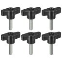 6個セット クランピングスクリューノブ M5 x 25mm 炭素鋼 T字型サムスクリューハンドル クイックリリースハンドタイトニングノブ交換用