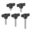 35個セット 5サイズのクランプ用ネジノブ M6x12/20/30/40/50mmの炭素鋼製T字型サムネジノブ クイックリリース用ハンドタイトニングノブの交換品