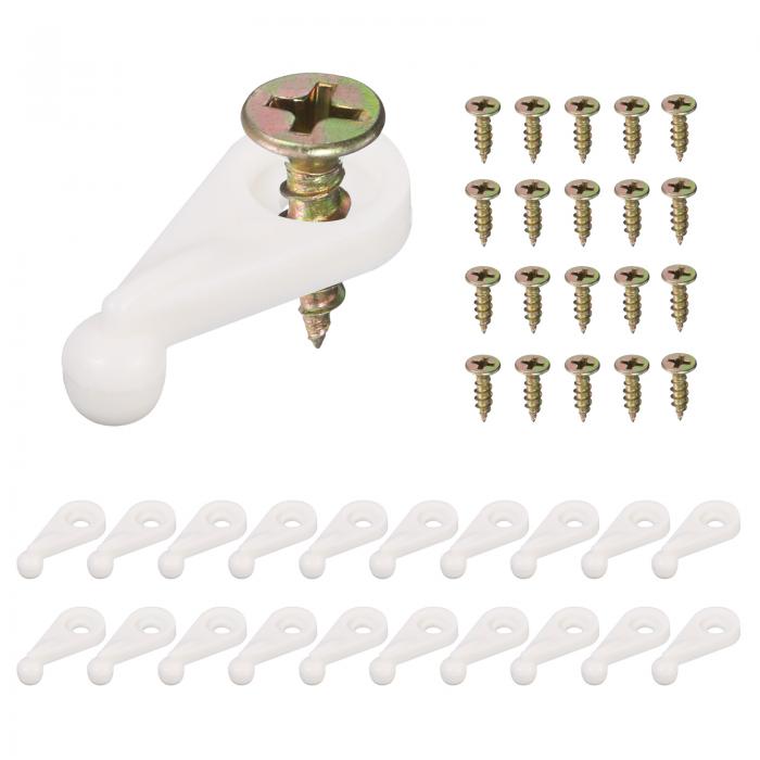 50セットのガラス固定クリップキット 1"のプラスチックガラスキャビネットクリップと4mm厚のガラスキャ..