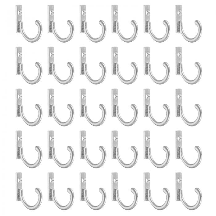 ウォールフック 30個セット - 亜鉛合金製のシングルプロングビンテージクローズフック タオル コート バックパック スカーフ キーズ ハット カップなどを掛け...