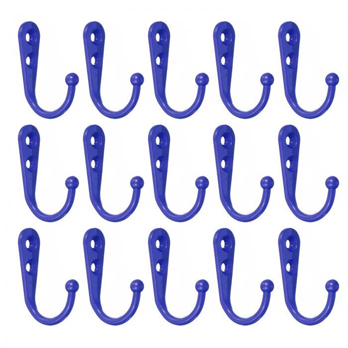 ウォールフック 15個セット - 亜鉛合金製のシングルプロング壁掛けフック ダブルホールフック タオル コート バックパック スカーフ キー 帽子 カップなどを...