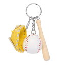 PATIKIL 野球キーチェーン ソフトボールグローブ野球バットキーチェーンスポーツノベルティチャームペンダントバックパック ギフト パーティーフェイバー 記念...