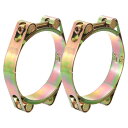 2個セットのTボルトホースクランプ 240-252mm/9.45