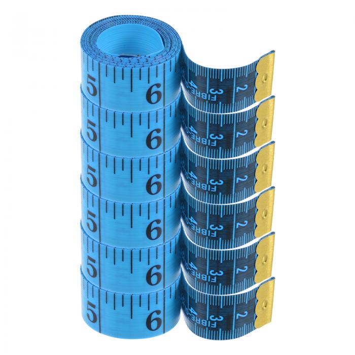 6個 柔らかいメジャーテープ 150cm/60" ダブルスケール "とメートル 柔軟な計測用具 20mm幅 体重減少 衣類製作 青色用