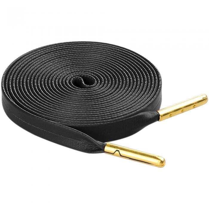 Elerevyo ユニセックス PUレザー フラット靴ひも スニーカー ブーツ用 1組 ブラック 80cm