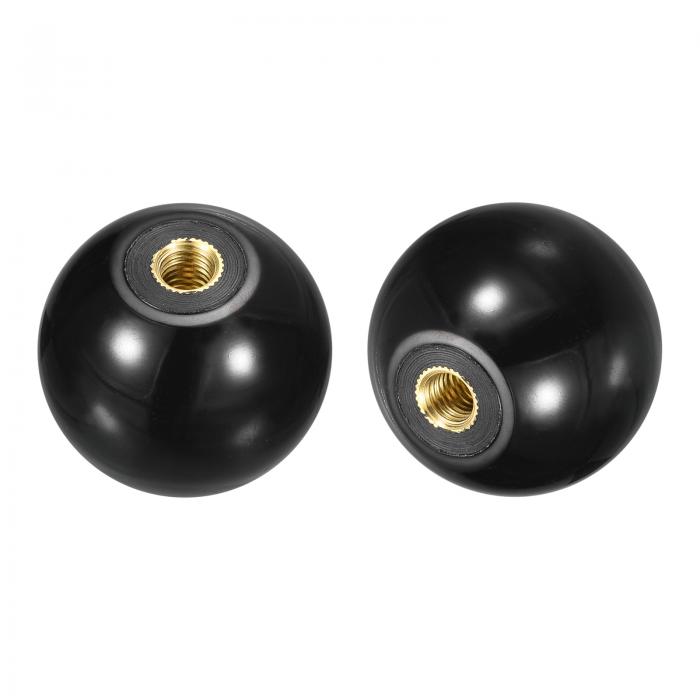 5個 ねじ付きボールノブ M10 メスねじ 熱硬化性ボールノブ 直径40mm 丸型操作ボールハンドル 銅インサ..