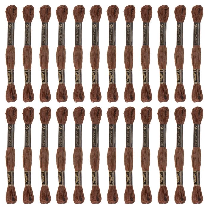 24本 刺繍糸 それぞれ8m エジプト長繊維棉 刺しゅう糸 刺繍プロジェクト ブレスレット用 ブ ラウン