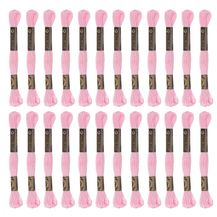 24本 刺繍糸 それぞれ8m エジプト長繊維棉 刺しゅう糸 刺しゅうプロジェクト ブレスレット ピンク