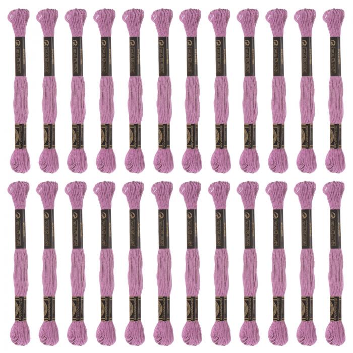 24本 刺繍糸 それぞれ8m エジプト長繊維棉 クロスステッチ用糸 刺繍プロジェクト ブレスレット用 ライトパープル