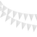 ペナントバナー フラグストリング 三角吊り 三角旗 布旗 お祝い 結婚式 誕生日パーティーの装飾用 2個 6 M シルバー