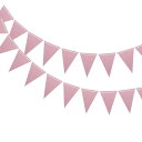 ペナントバナー フラグストリング 三角吊り 三角旗 布旗 お祝い 結婚式 誕生日パーティーの装飾用 2個 6 M ローズゴー ルド