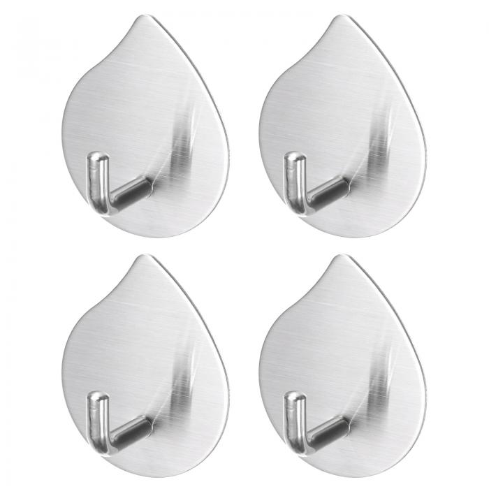 粘着フック 防水 ステンレス鋼 帽子フック タオルフック ローブフック装飾用 キッチン ドア キャビネット バスルーム 玄関用 60x50 mm 25x15 m...