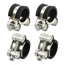 4Pcs Tボルトホースクランプ 作業範囲23-25mm ゴムクッション入り インテークインタークーラークランプ チューブクランプ パイプ用調整可能クランプ