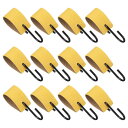 12個 PUレザーSフック コート タオル キャンプ キッチン バスルームハンドル用 多機能S字フック イエロー