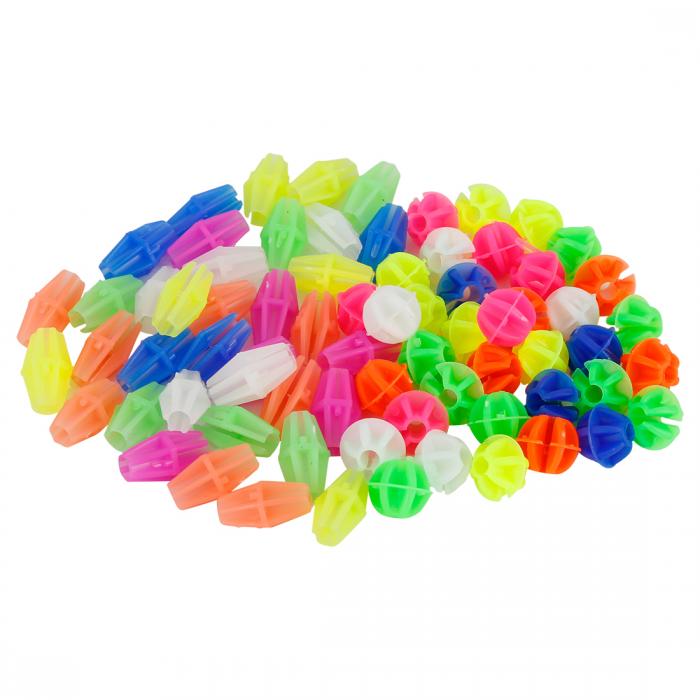 自転車ホイールスポークビーズデコレーション プラスチック 2タイプ ビーズクリップ 多色 70個(4)