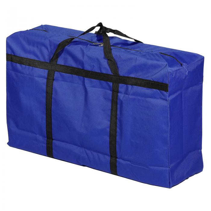 PATIKIL ジッパー付き収納トート 折りたたみ式 引っ越しトートバッグ 重型 寝具用 125L容量 ブルー