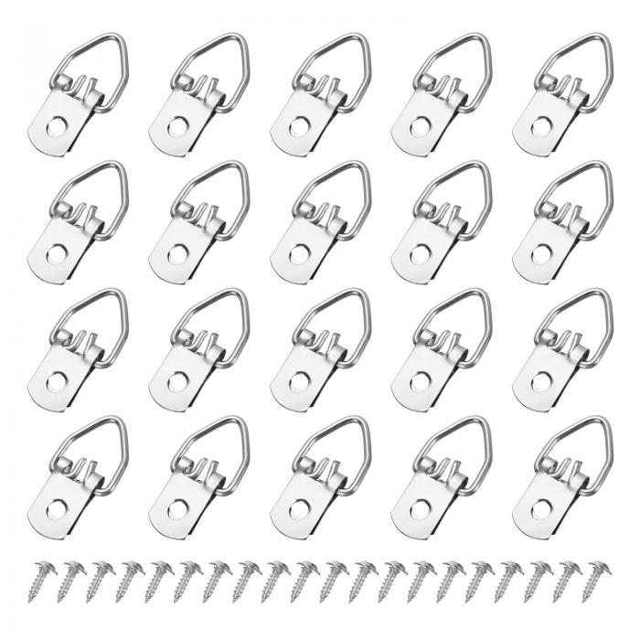 50個のDリングピクチャーハンガーとネジ シングルホールピクチャーハンギングハードウェア アートワーク 絵画 写真 フレーム ピクチャーハングソリューションズシ...