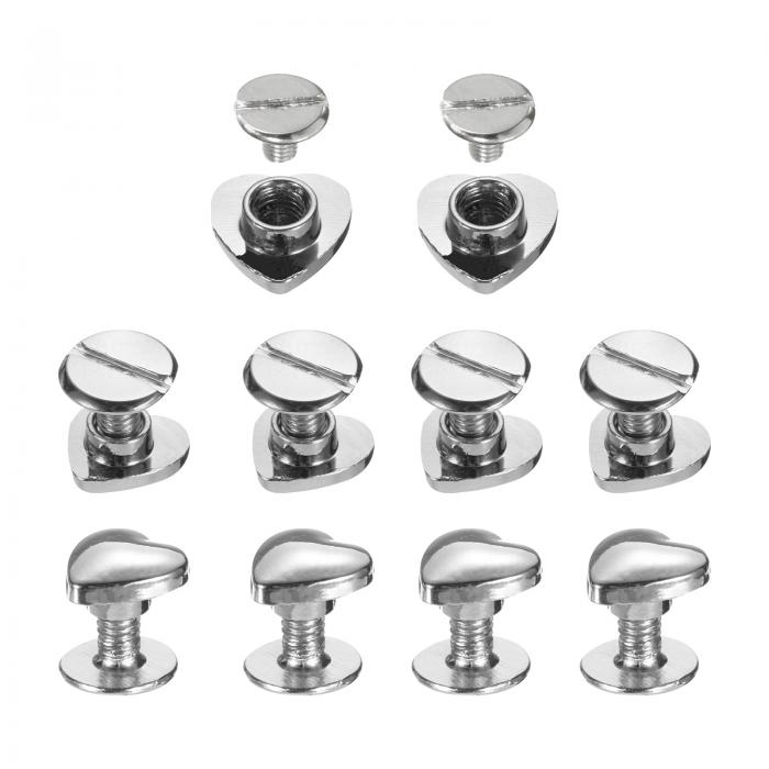 ハートリベット メタル ハート形装飾 スタッドリベットツールセット ベルト 服 靴 財布 ハンドバッグ 荷物 レザークラフト DIY装飾 アクセサリー用 10 ...