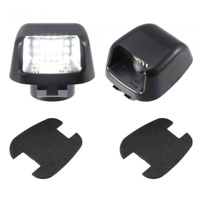 A ABSOPRO 車 6000K ホワイト LED ナンバープレートライトアセンブリ 2835sm d nis sanに対応 Fron tierに対応 2007-2019 ABS クリアブラック 1 ペア