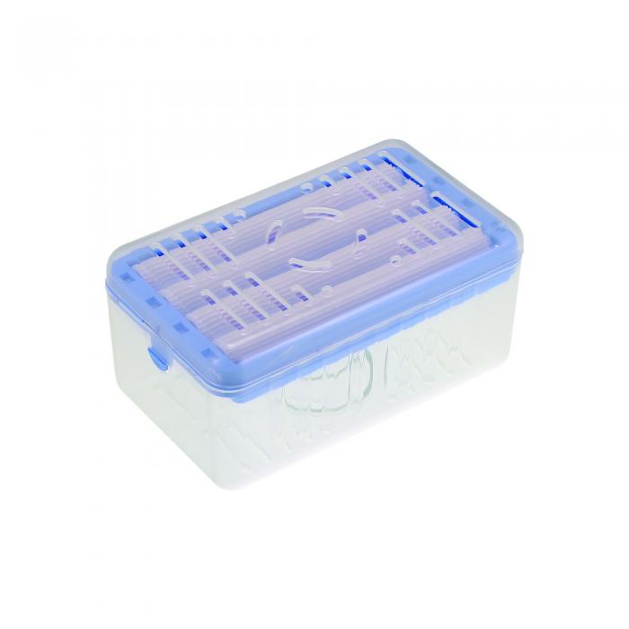 VOCOSTE ソープディッシュ 石鹸をドライに保つ 排水口付き 多機能ソープディッシュ 石鹸洗浄収納 泡立てボックス ブルー 1