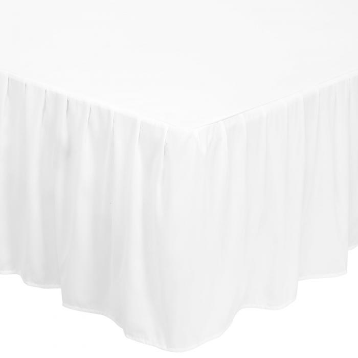 PiccoCasa ベッドスカート ポリエステル 北欧 無地 取り付け簡単 ベッドカバー フリル 洋式 エレガント エラストプラスト付き ベッド装飾 ホワイト 135*190cm