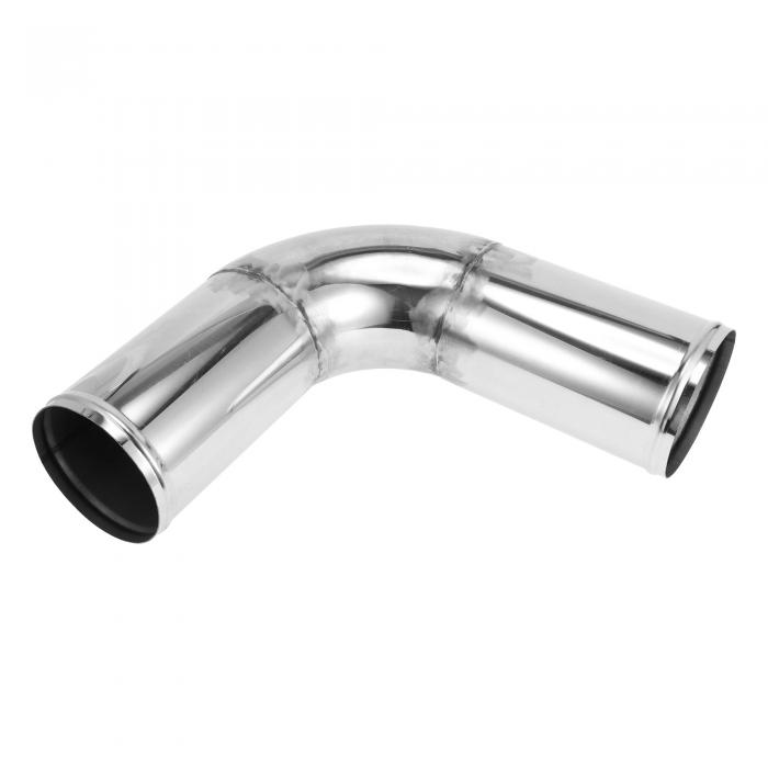 Motoforti 90度マンドレル排気管 ビード ロール付きDIYカスタム改造排気パイプチューブ配管4.5