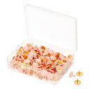 PATIKIL 画鋲 プラスチック 真円度 装飾的 ピンタック ゴールデンスチールポイント コルクボード用 ピンク 300個
