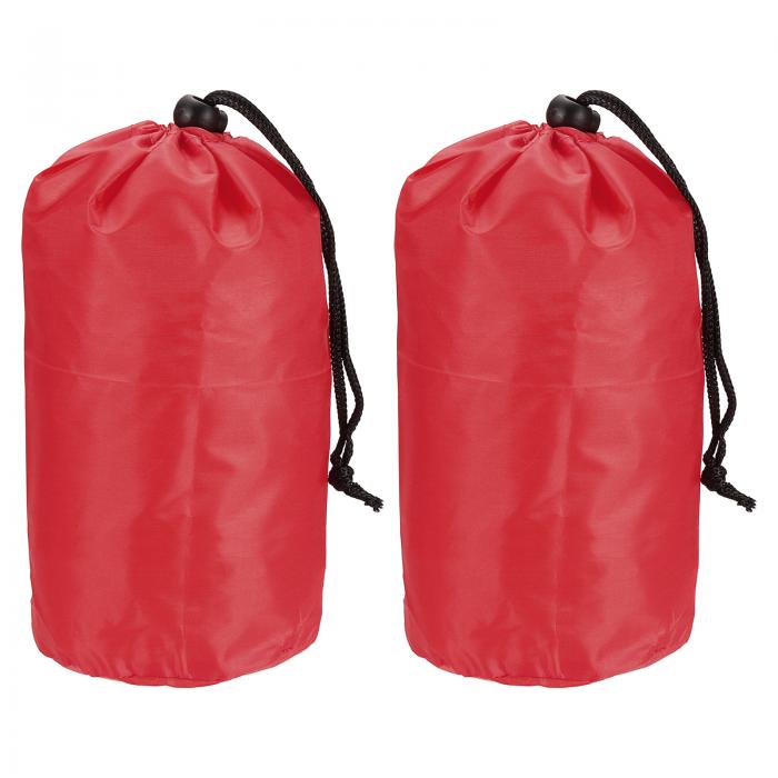 PATIKIL 衣類収納巾着袋 2個 小型 衣類毛布収納袋 ストラップ付き キャンプ旅行用 レッド 1