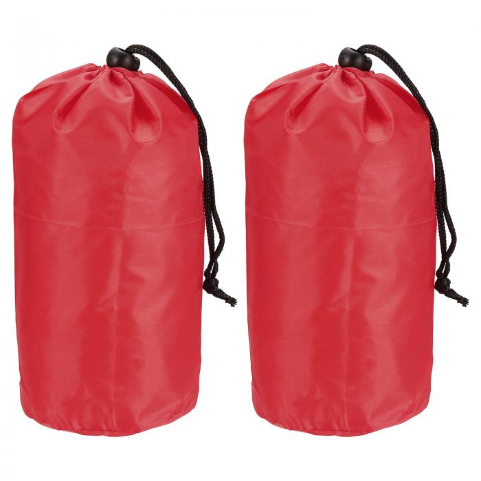 PATIKIL 衣類収納巾着袋 2個 中型 衣類毛布収納袋 ストラップ付き キャンプ旅行用 レッド
