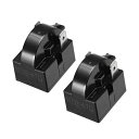 スターターリレー 冷蔵庫スターターリレー 4.7 Ohm 2 ピン ブラック 2個入り